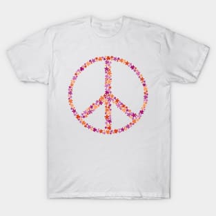 Floral Peace Sign - Discreet Lesbian Pride T-Shirt